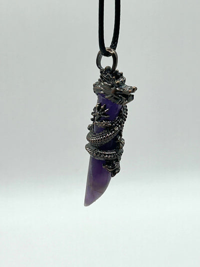 Dragon Pendant Necklace in Amethyst