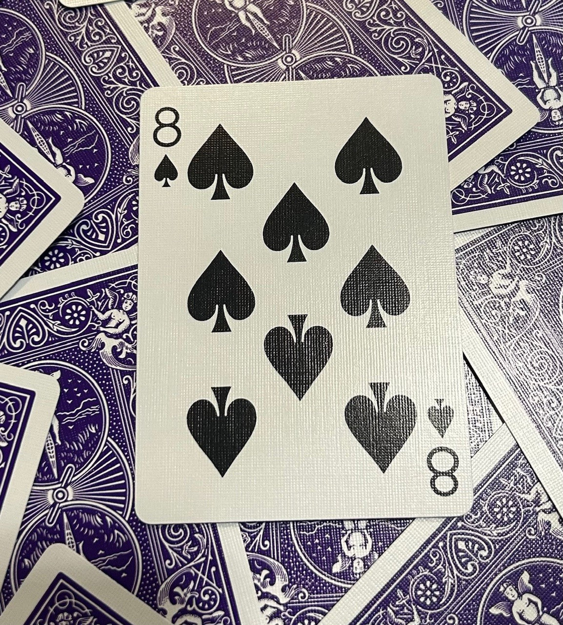 Purple One-Way Forcing Deck - 8 of Spades