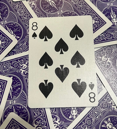 Purple One-Way Forcing Deck - 8 of Spades