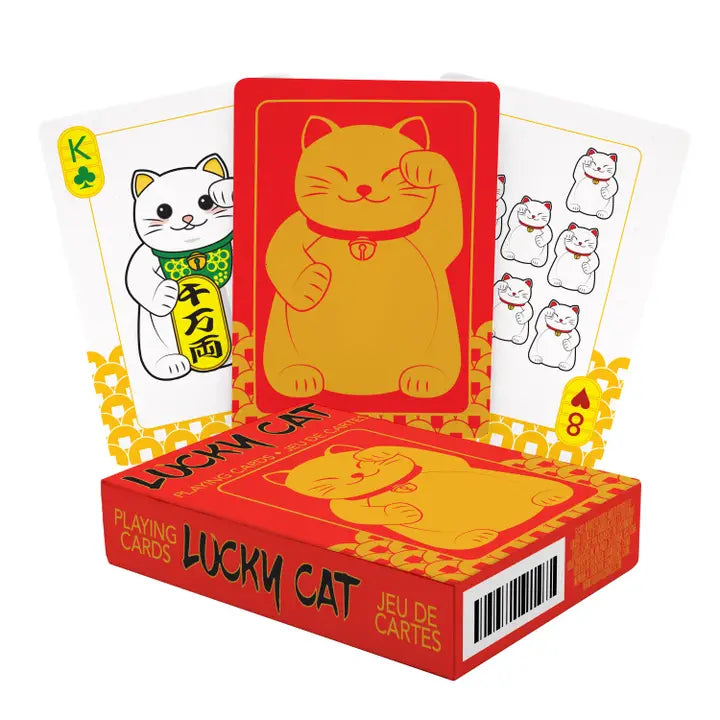 Lucky Cat Playing Cards by Aquarius