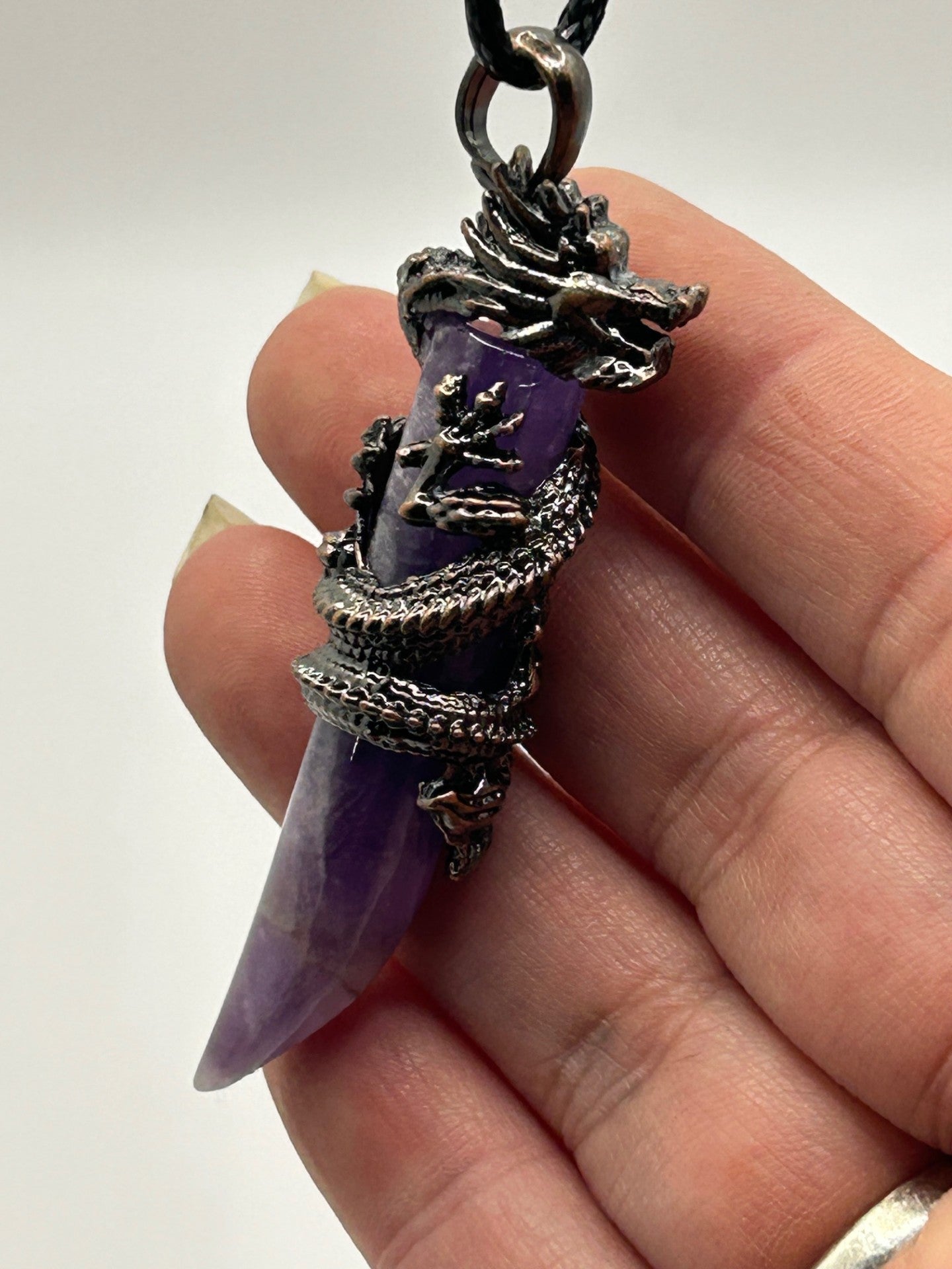 Dragon Pendant Necklace in Amethyst