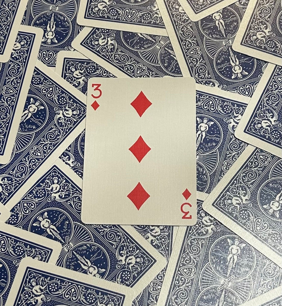 Blue One-Way Forcing Deck - 3 of Diamonds