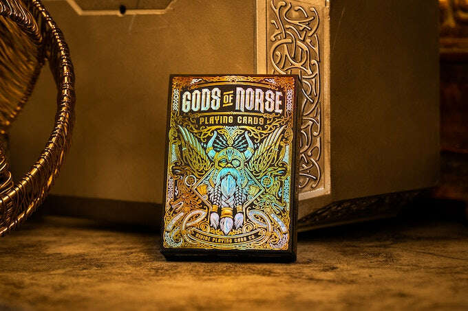 PlayingCardDecks.com-Gods of Norse Odin’s Trophy Holographic Playing Cards TPCC