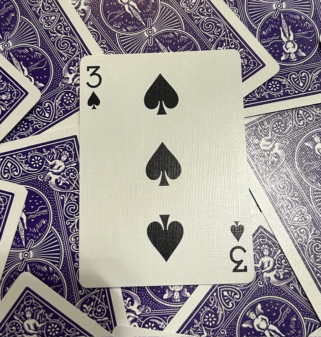 Purple One-Way Forcing Deck - 3 of Spades