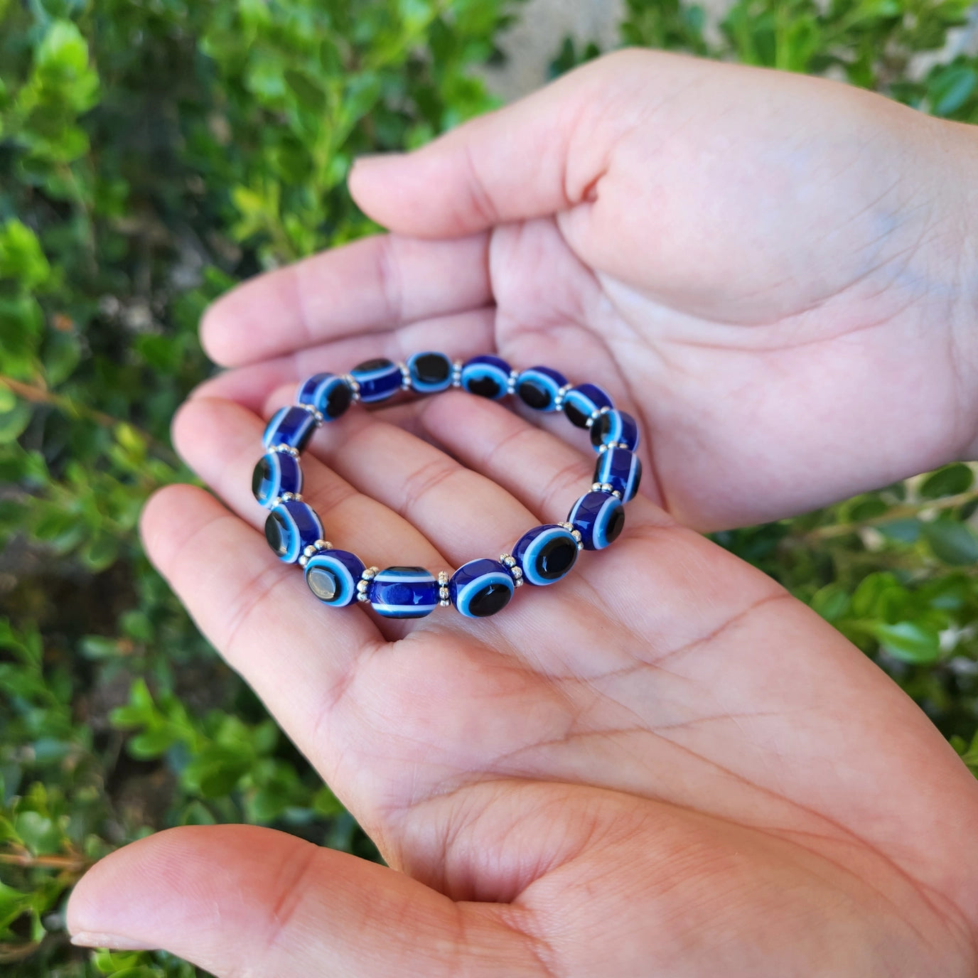 Evil Eye Blue Beaded Bracelet