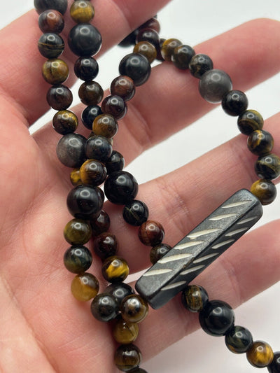 Triple Tiger’s Eye Homemade Necklace