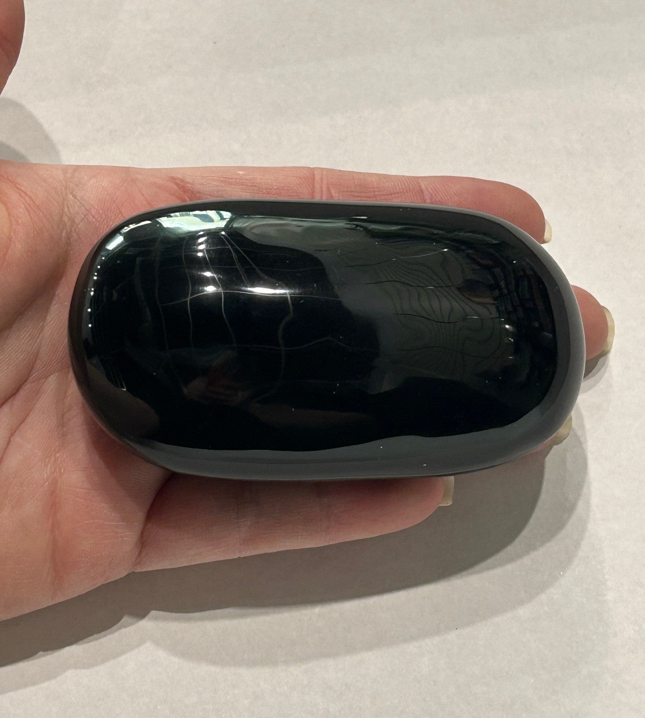 Black Obsidian Palm Stone