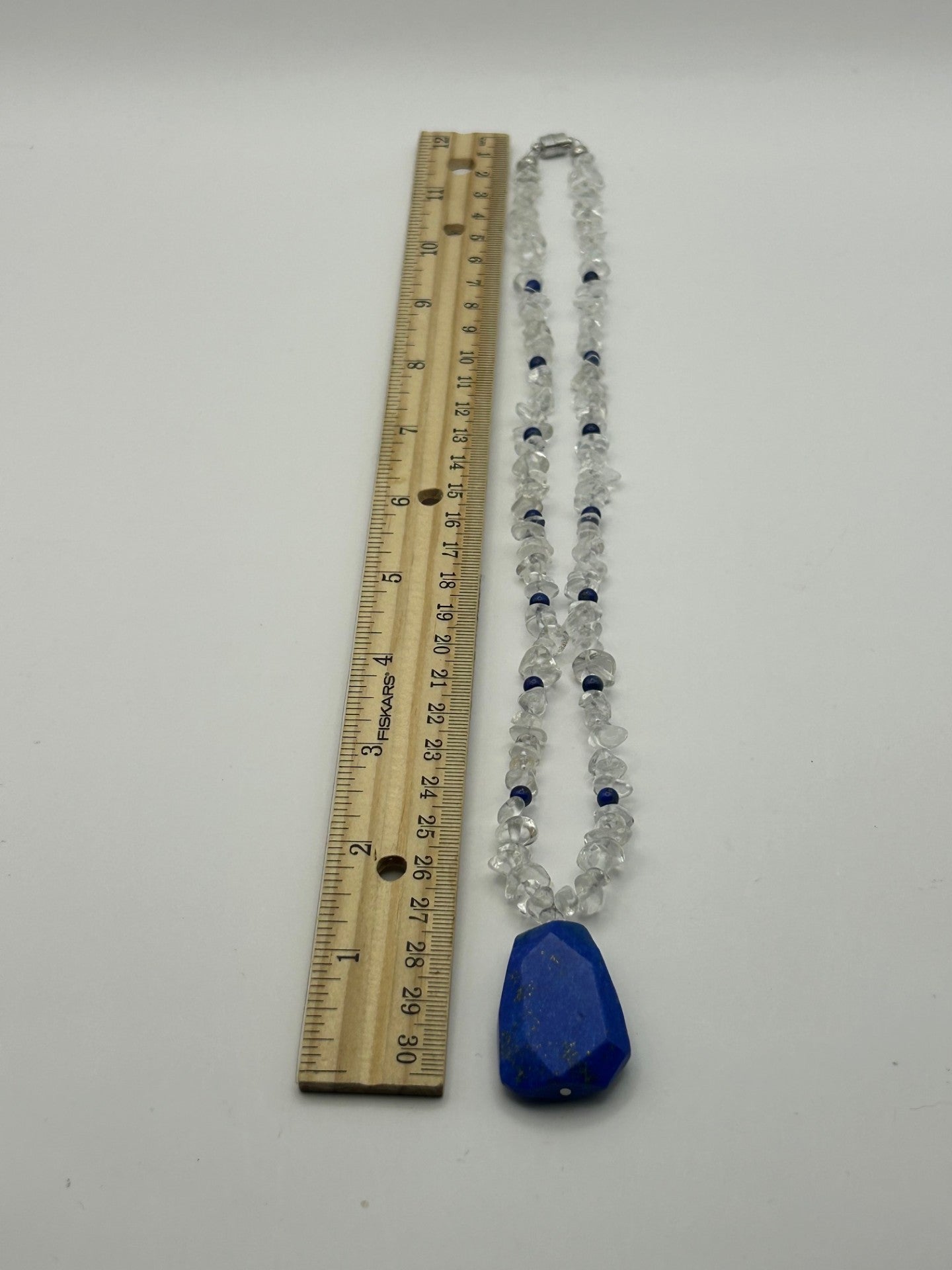 Lapis Lazuli pendant with Clear Quartz Handmade Necklace