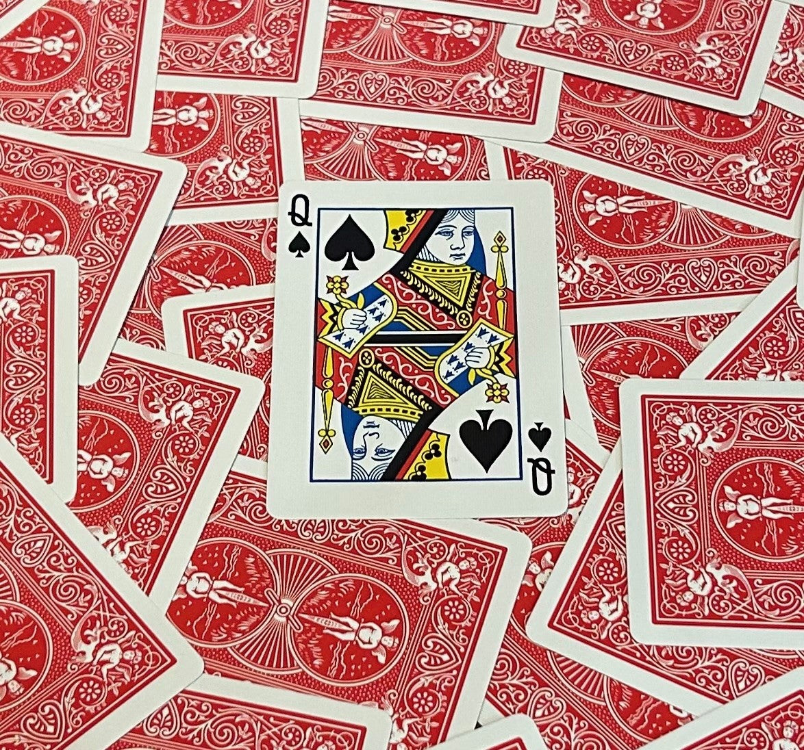Red One-Way Forcing Deck - Queen of Spades