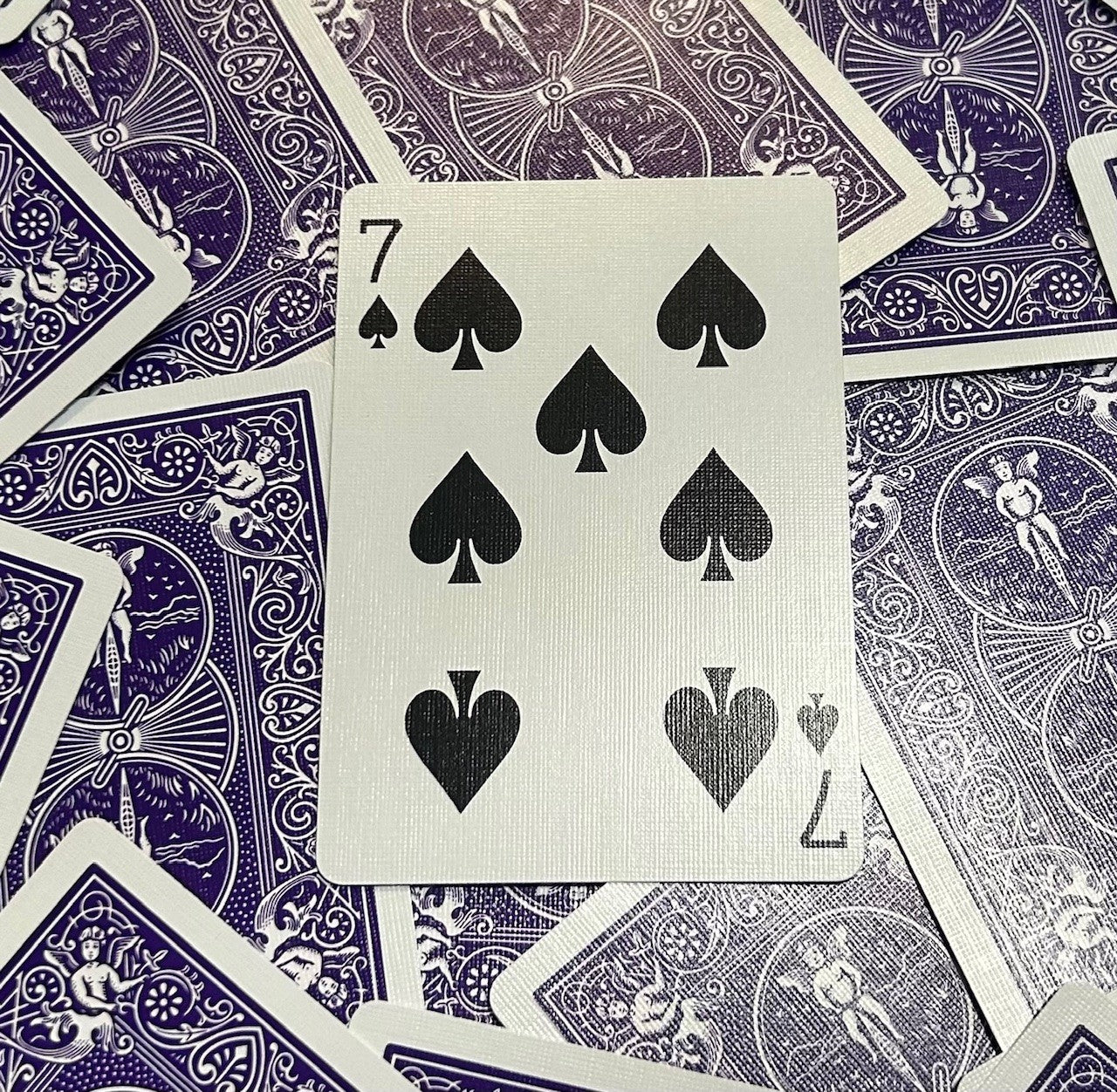 Purple One-Way Forcing Deck - 7 of Spades