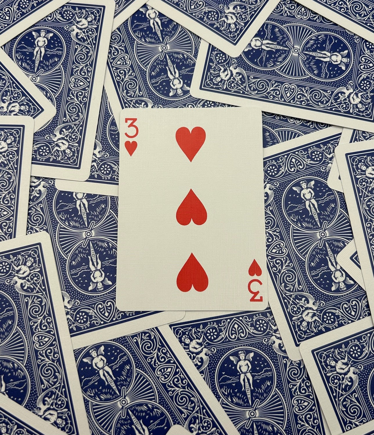 Blue One-Way Forcing Deck - 3 of Hearts