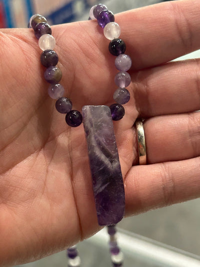 Amethyst and Selenite Handmade Necklace