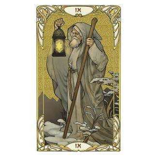 Golden Art Nouveau Mini Tarot Deck