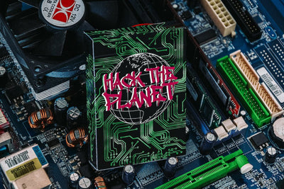 Hack The Planet Black Hat Playing Cards with Numbered Seal - USPCC