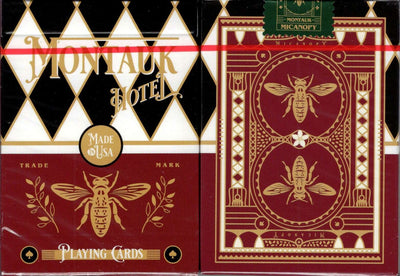 PlayingCardDecks.com-Montauk Hotel Burgundy Playing Cards USPCC