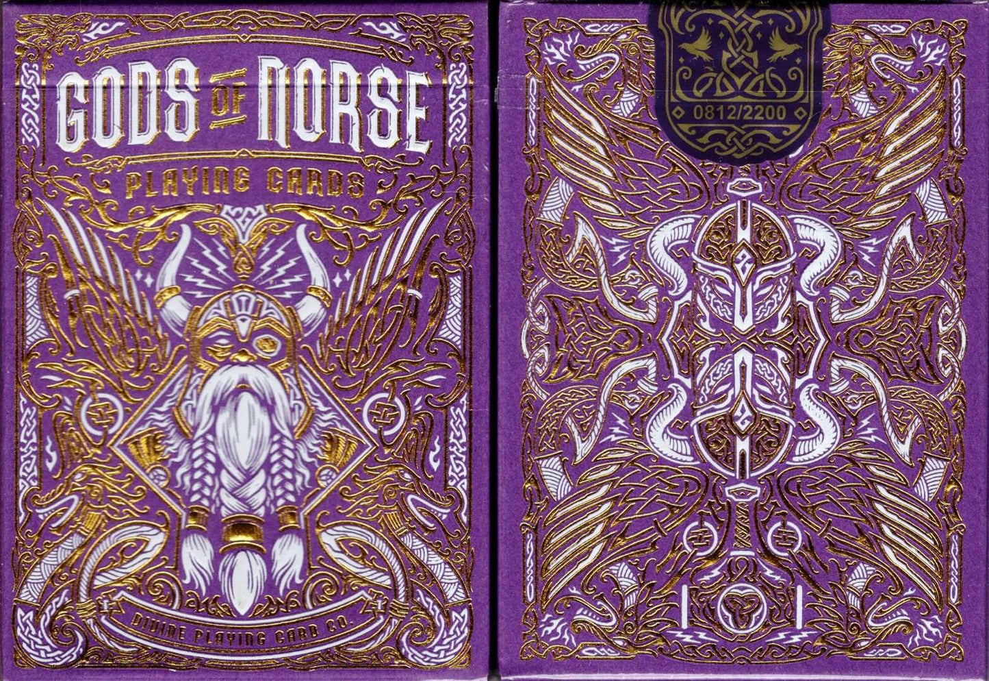 PlayingCardDecks.com-Gods of Norse Purple Royal Playing Cards TPCC