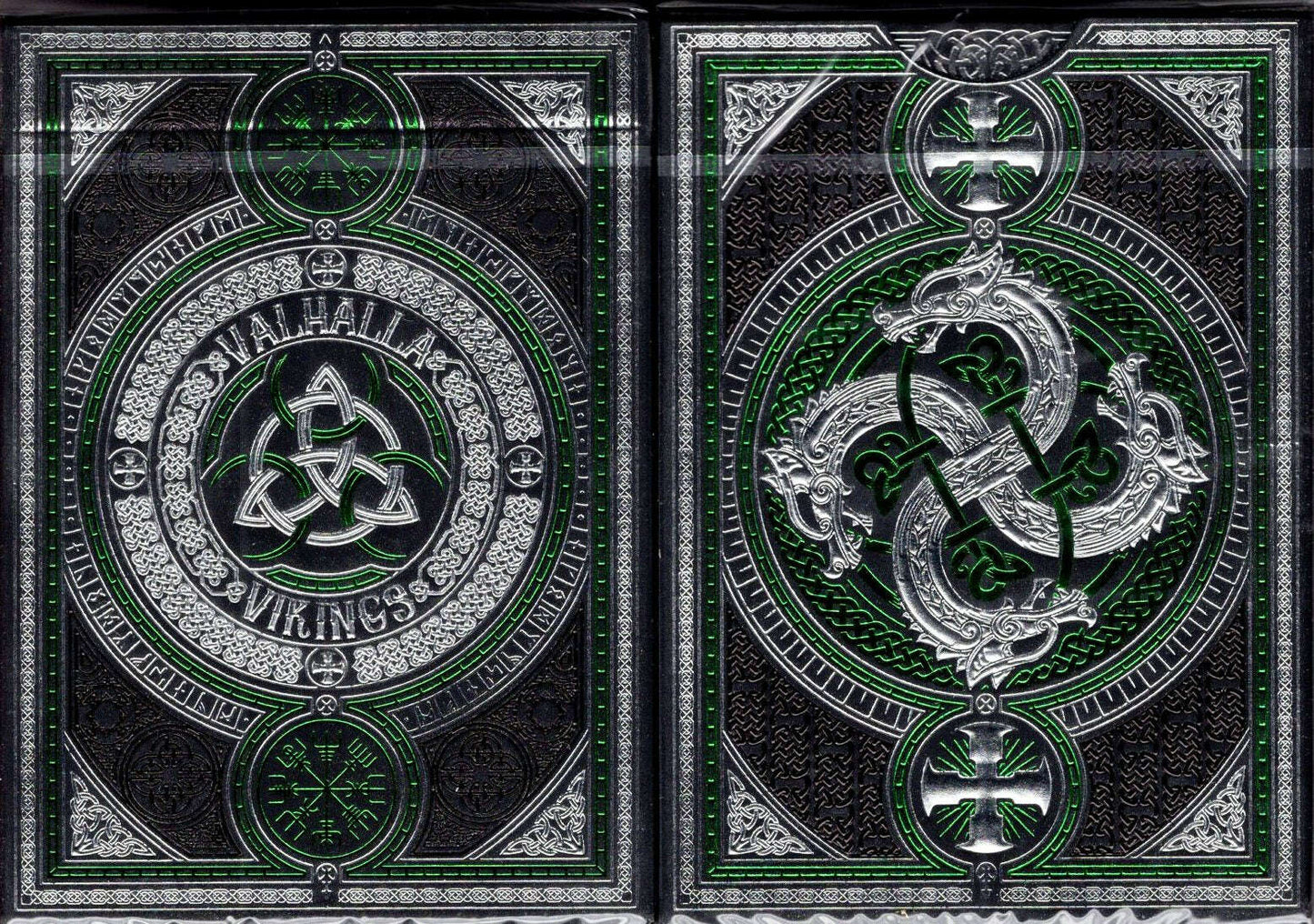 PlayingCardDecks.com-Valhalla Viking Emerald Deluxe Playing Cards USPCC