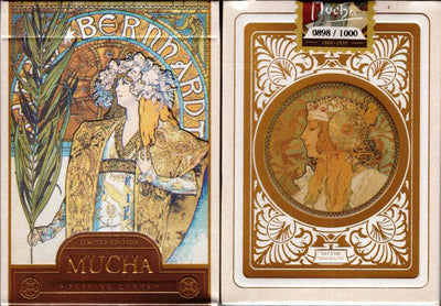 PlayingCardDecks.com-Mucha Gismonda Standard Gold Playing Cards TCC