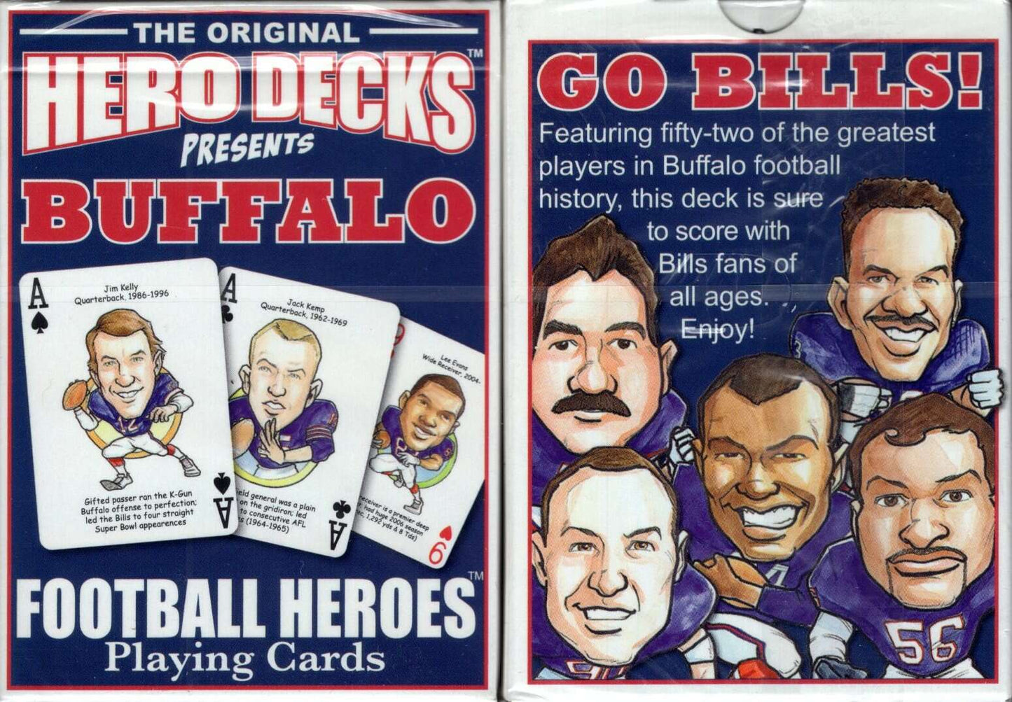 PlayingCardDecks.com-Buffalo Football Heroes Playing Cards