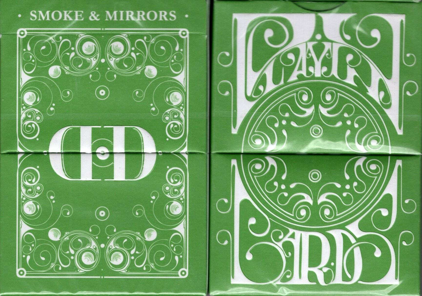 PlayingCardDecks.com-Smoke & Mirrors v8 Green Deluxe Playing Cards USPCC
