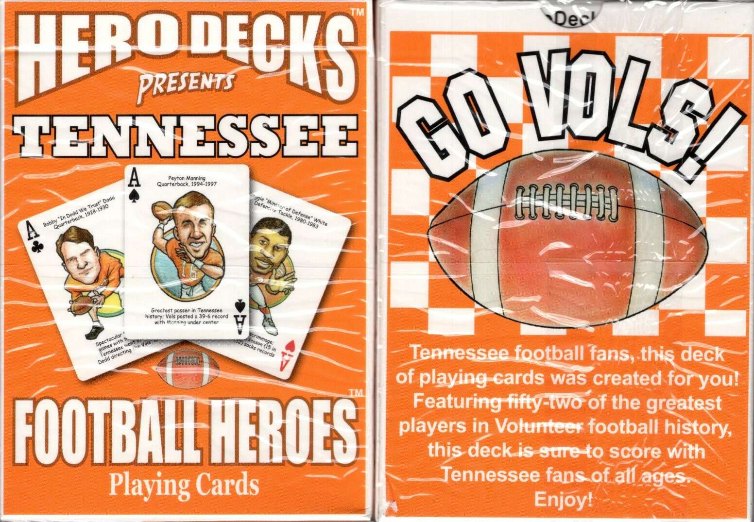 PlayingCardDecks.com-Tennessee Football Heroes Playing Cards