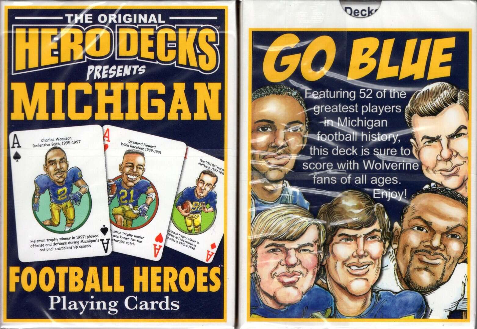 PlayingCardDecks.com-Michigan Football Heroes Playing Cards
