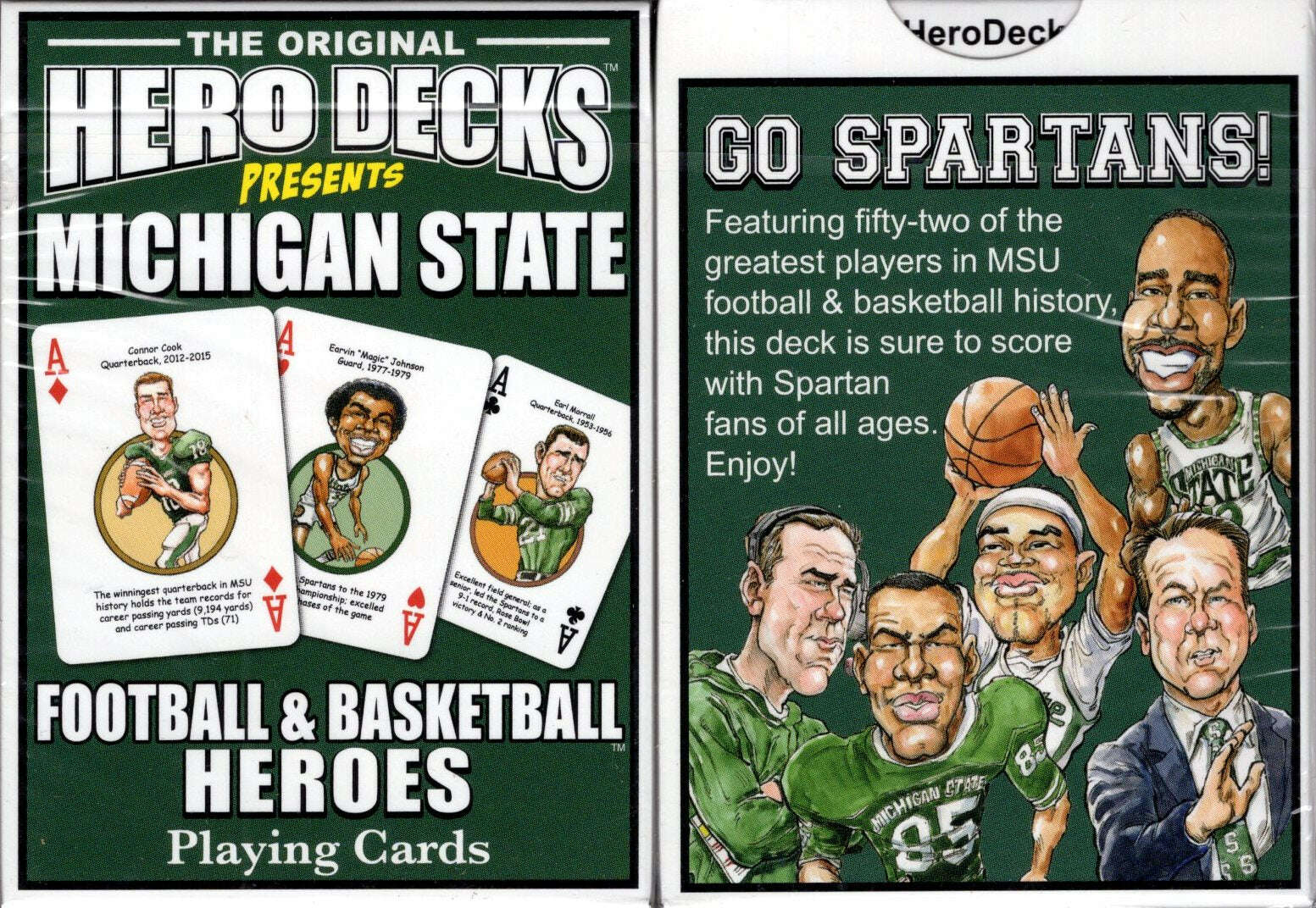 PlayingCardDecks.com-Michigan State Football & Basketball Heroes Playing Cards