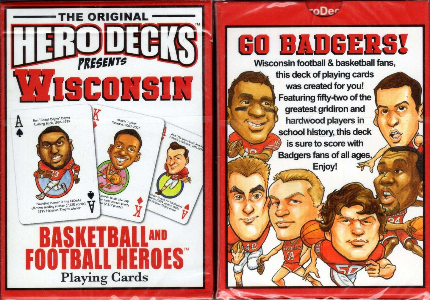 PlayingCardDecks.com-Wisconsin Football & Basketball Heroes Playing Cards