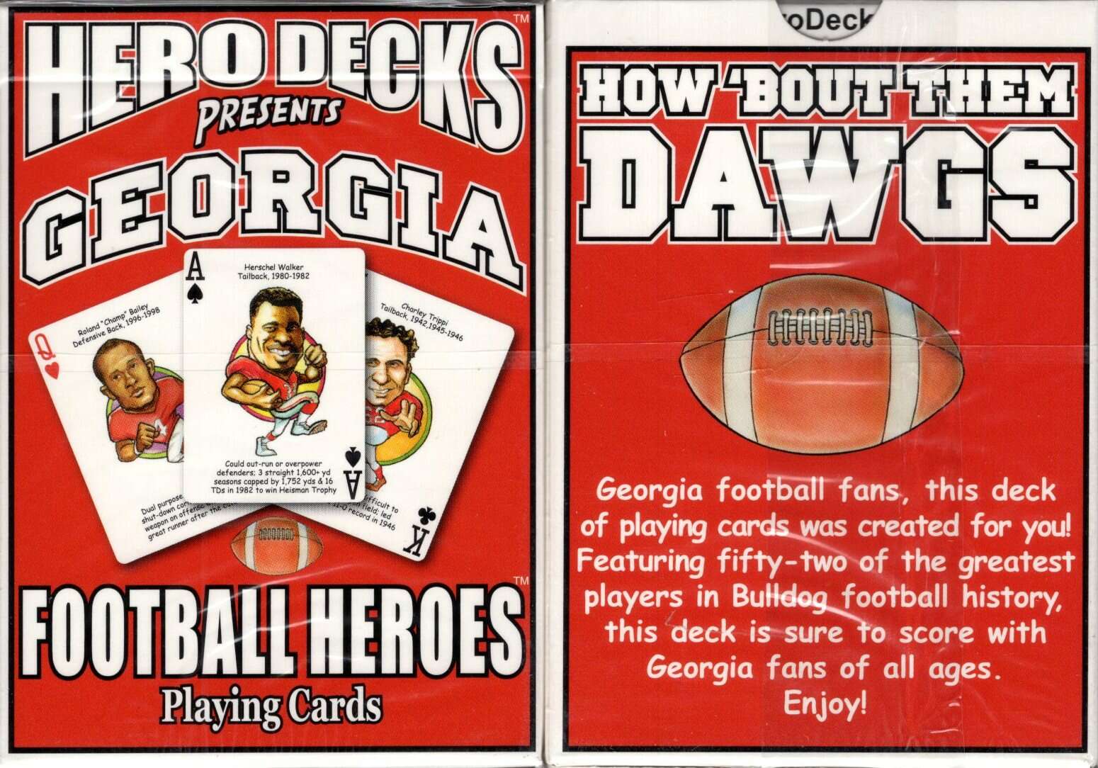 PlayingCardDecks.com-Georgia Football Heroes Playing Cards