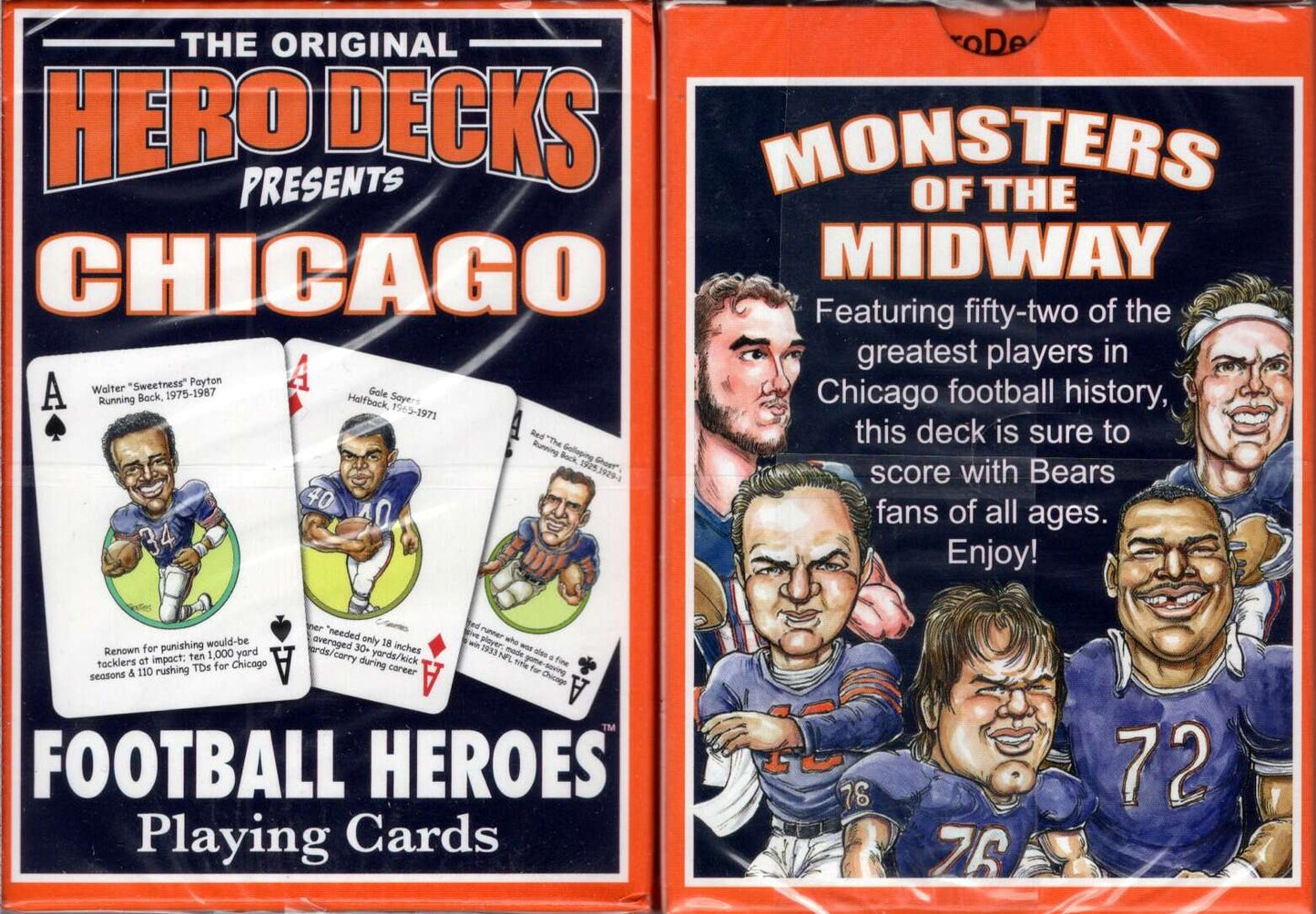PlayingCardDecks.com-Chicago Football Heroes Playing Cards