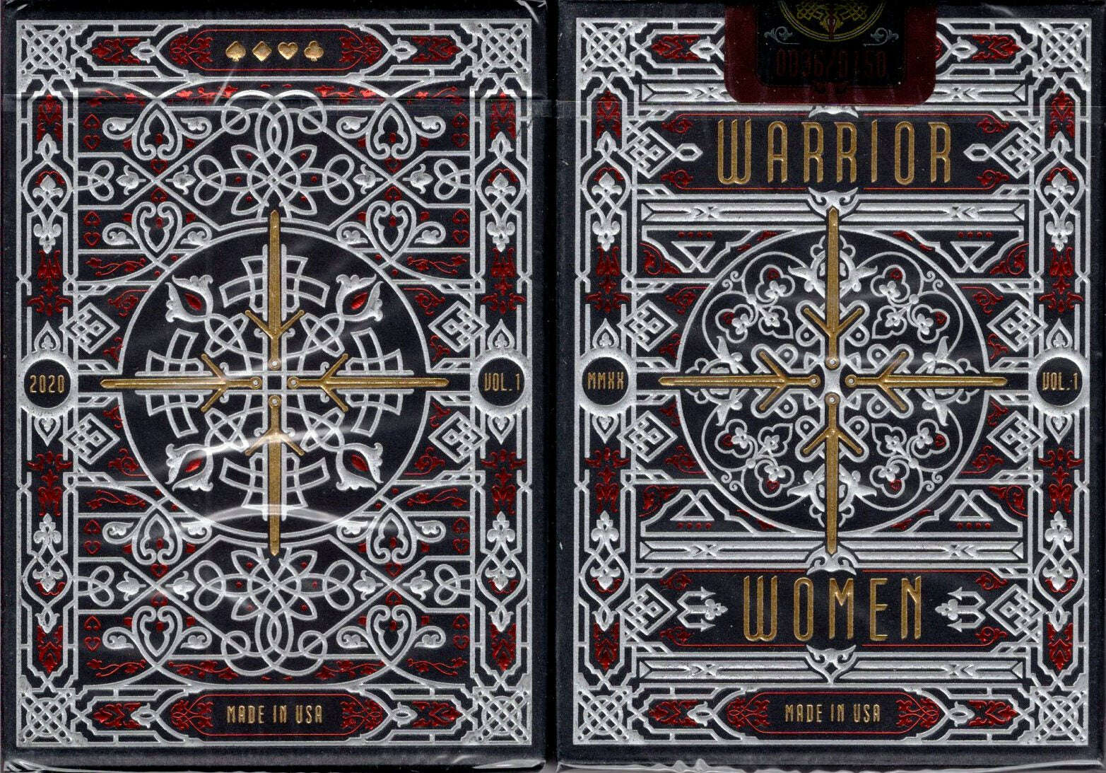 PlayingCardDecks.com-Warrior Women v1 Gilded Playing Cards USPCC