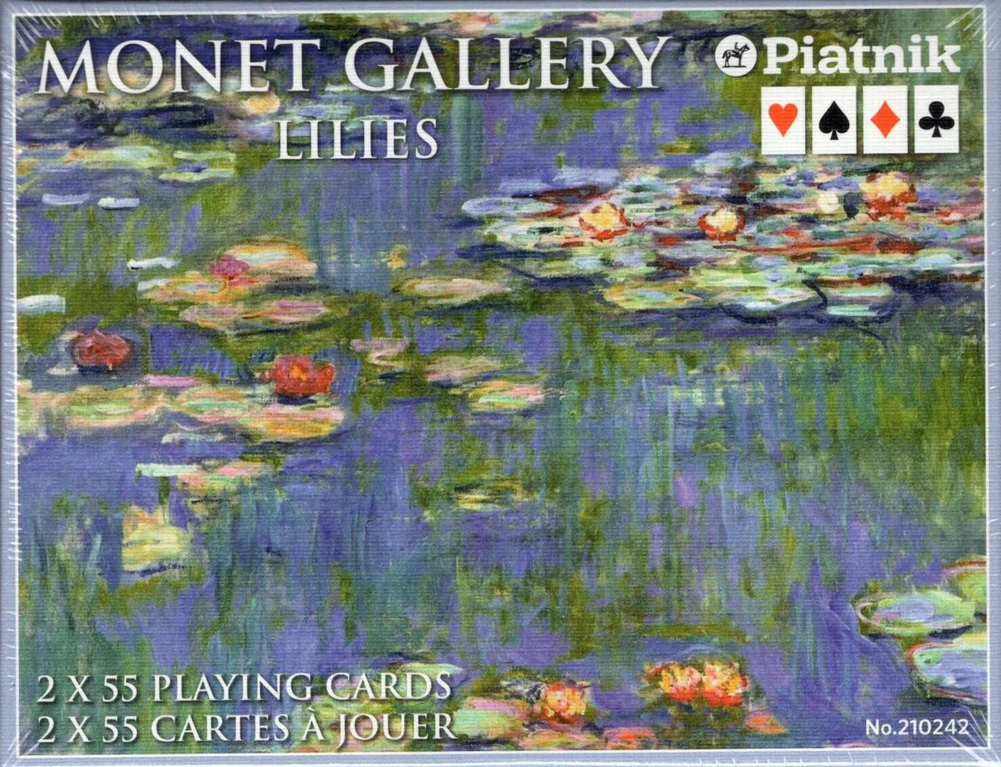 PlayingCardDecks.com-Monet Lilies 2 Deck Set Bridge Size Playing Cards Piatnik