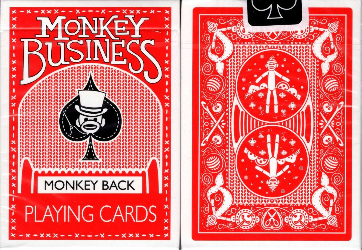PlayingCardDecks.com-Monkey Business Red Playing Cards USPCC