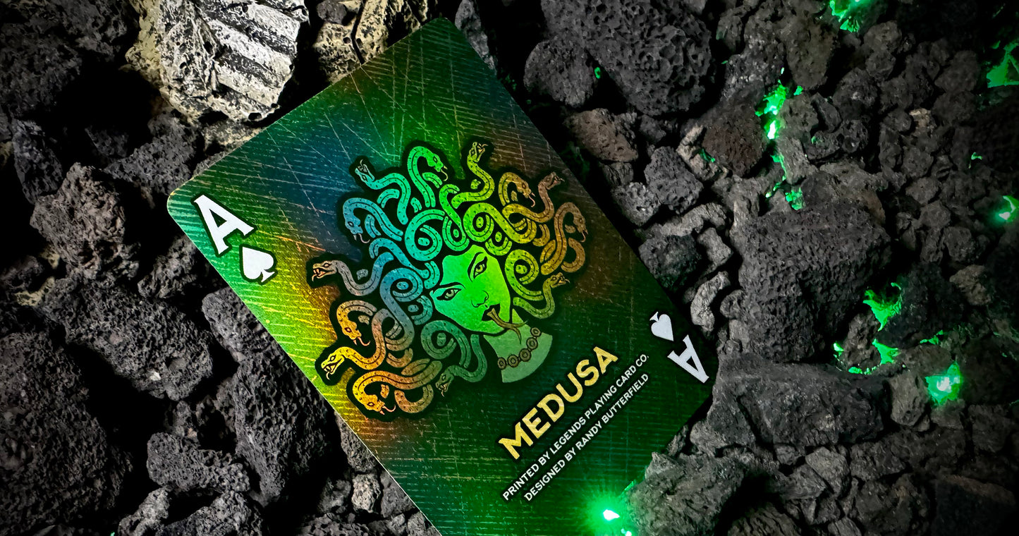 Medusa Playing Cards - Holographic Foil + Ultra Green Edges