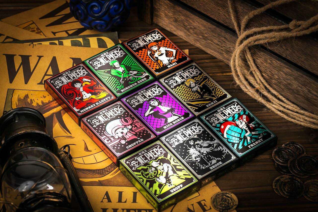 PlayingCardDecks.com-One Piece Playing Cards Limited Foiled Tuck Box 9 Deck Set