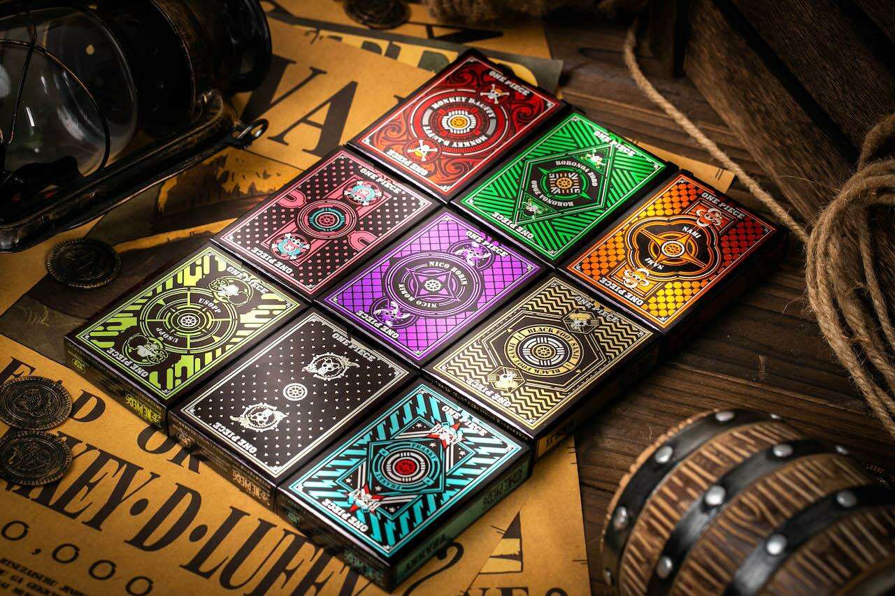 PlayingCardDecks.com-One Piece Playing Cards Limited Foiled Tuck Box 9 Deck Set