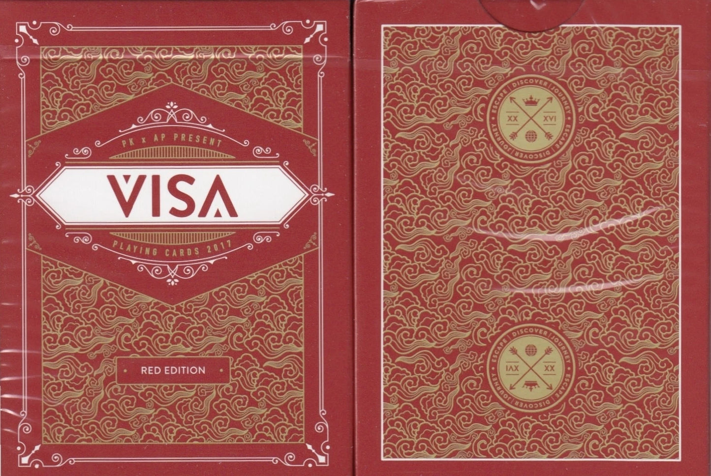 Visa Red Gold Playing Cards
