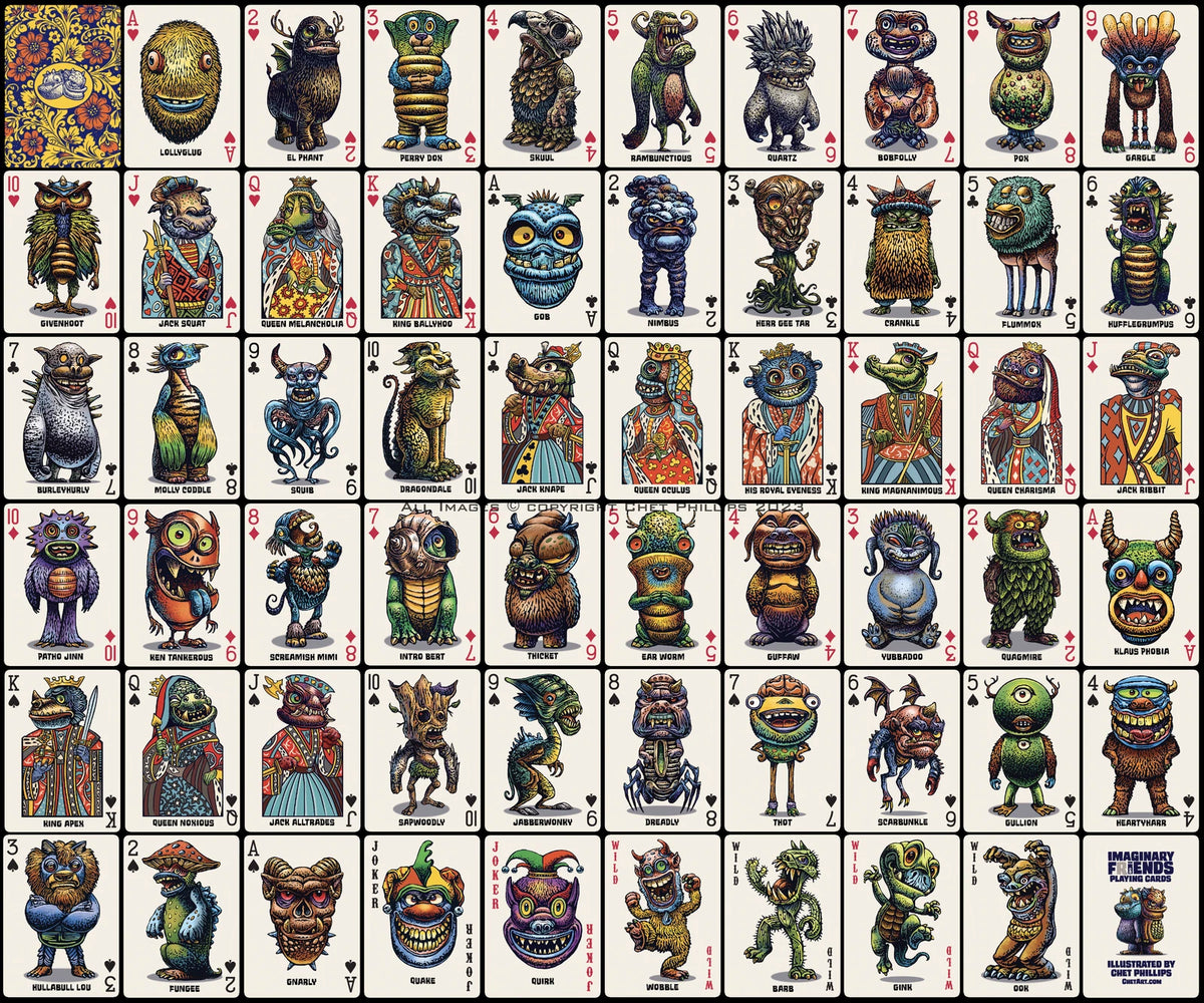 Imaginary Friends and Fiends Playing Cards