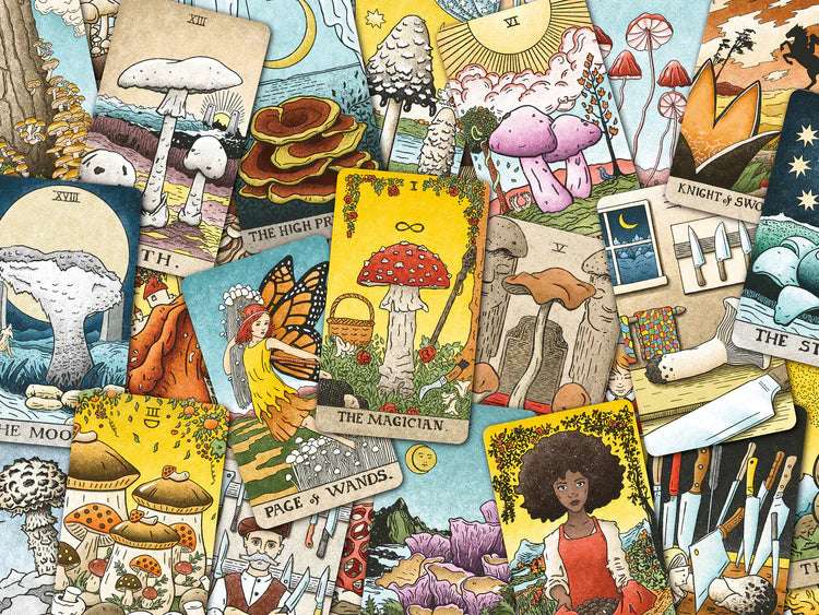 The Mushroom Hunter’s Arcanum - Gold Gilded, Fungi-Themed Tarot Deck