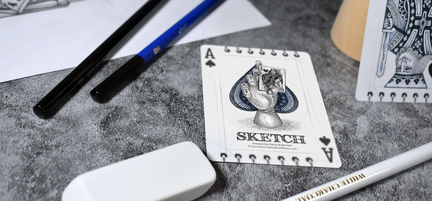 PlayingCardDecks.com-Sketch Gilded Bicycle Playing Cards