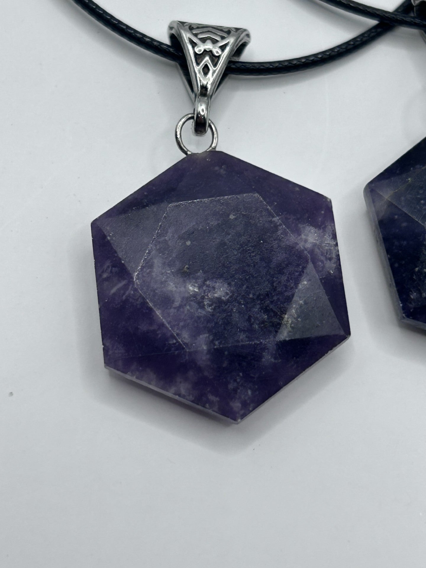 Lepidolite Hexagon Necklace