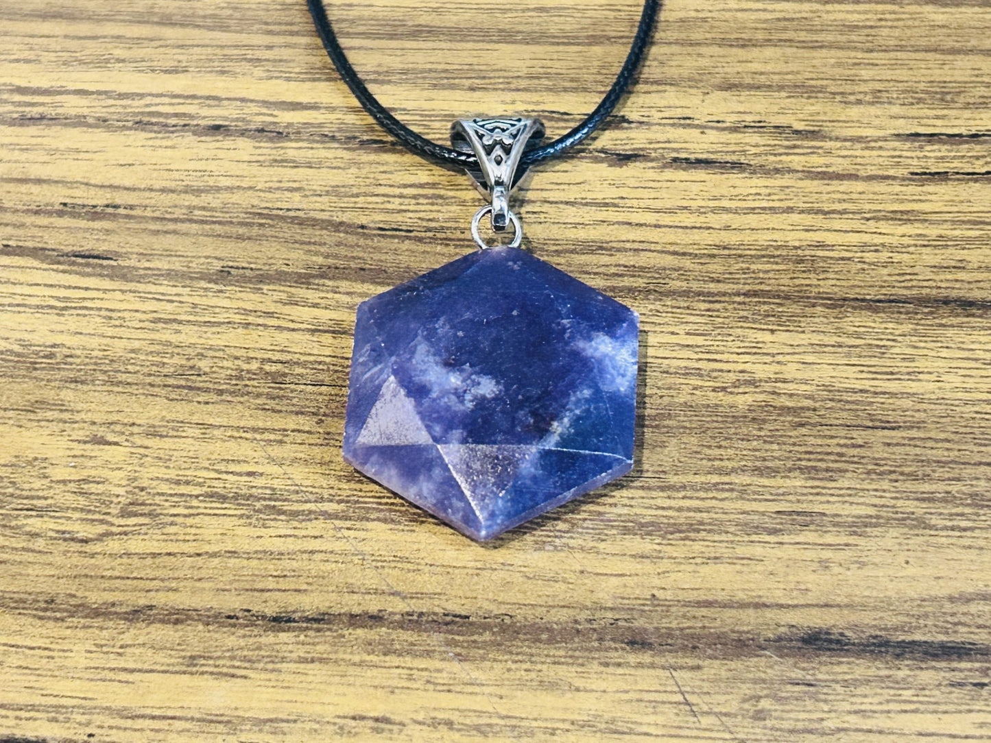 Lepidolite Hexagon Necklace