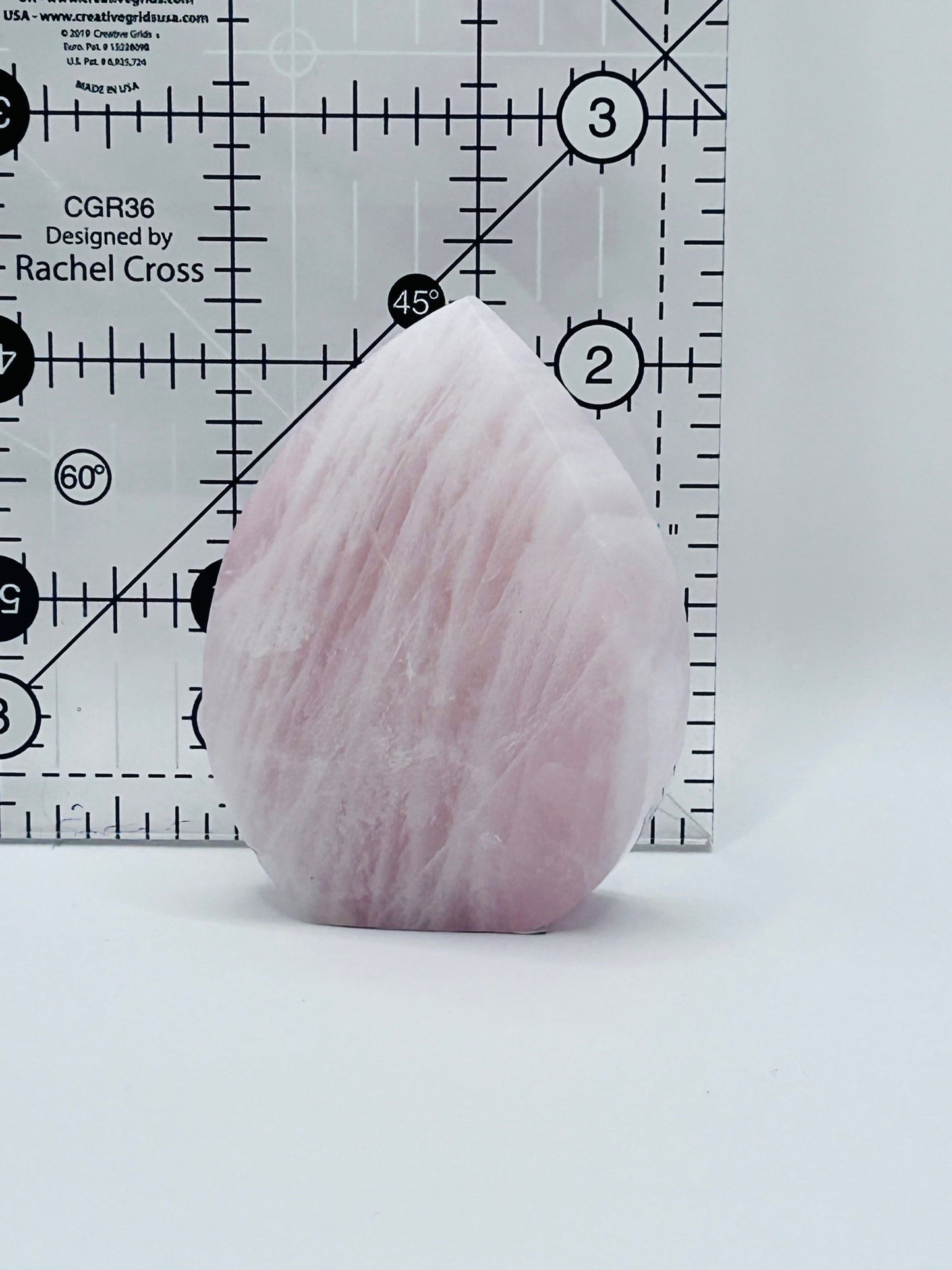 Rose Quartz - Curved Teardrop