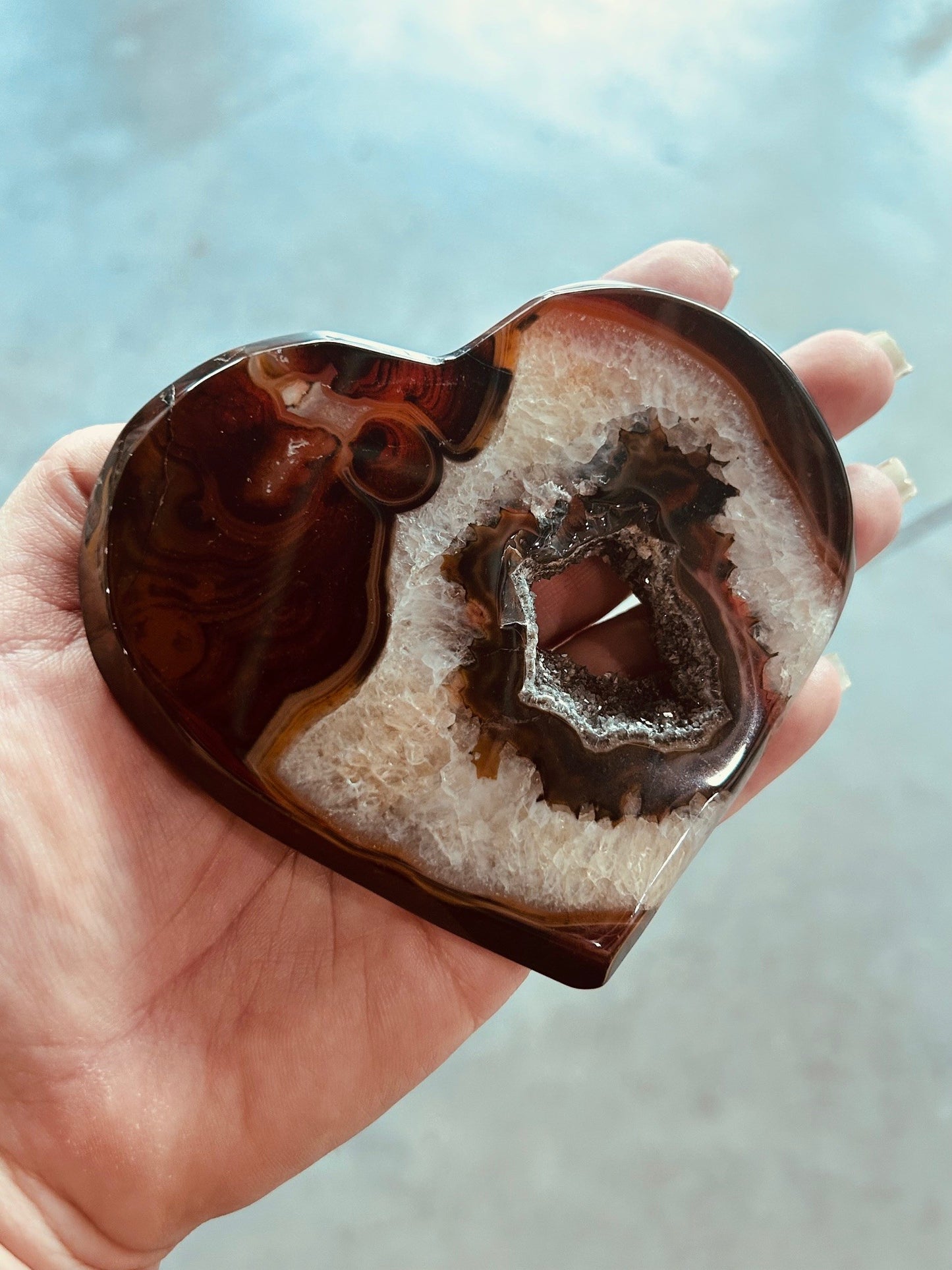 Sardonyx Heart w/Stand