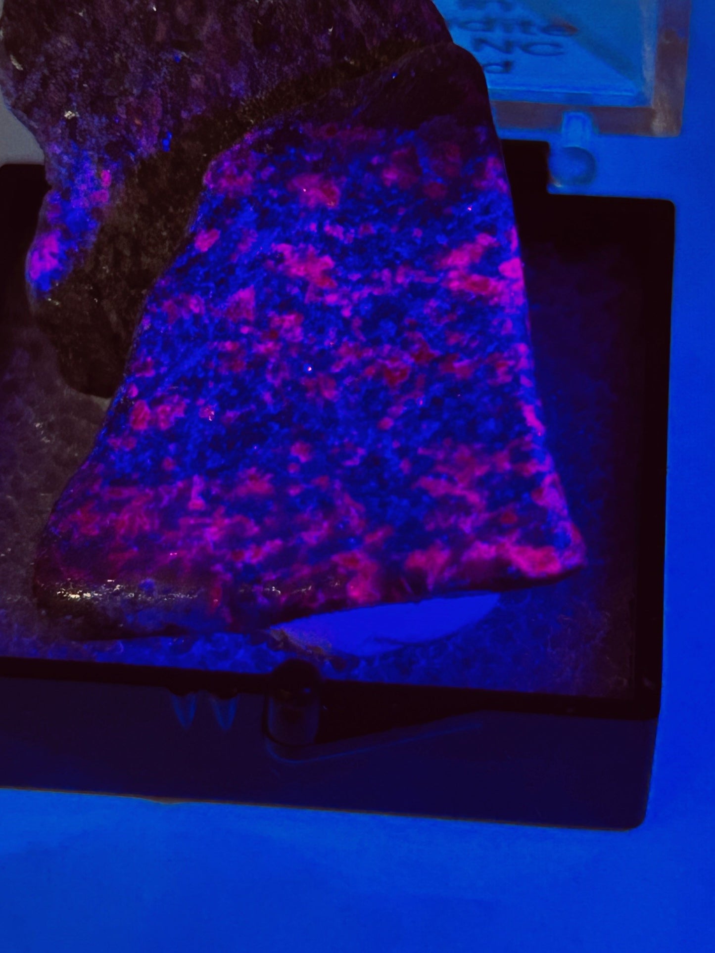 Fluorescent Ruby in Smaragdite