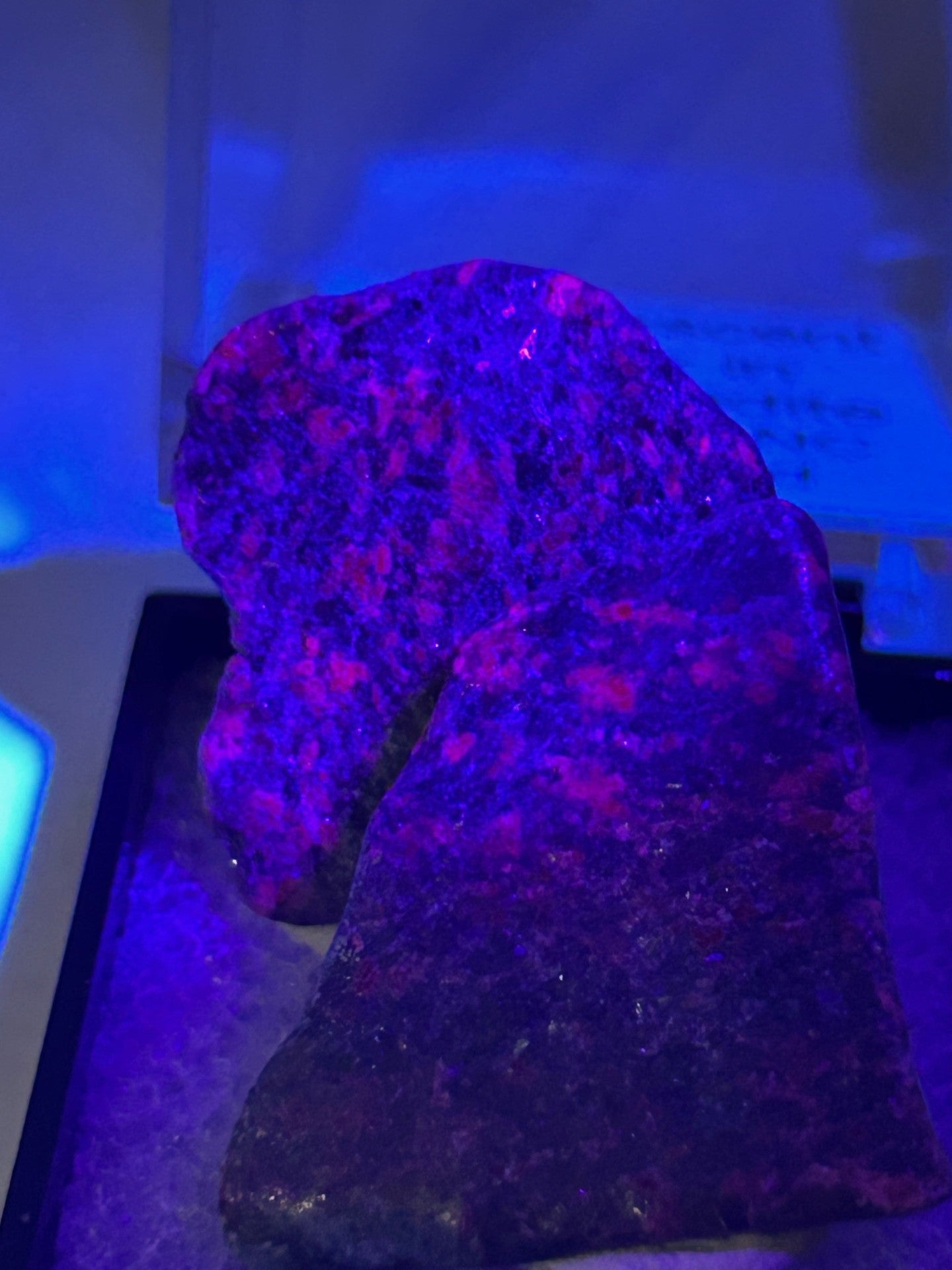 Fluorescent Ruby in Smaragdite