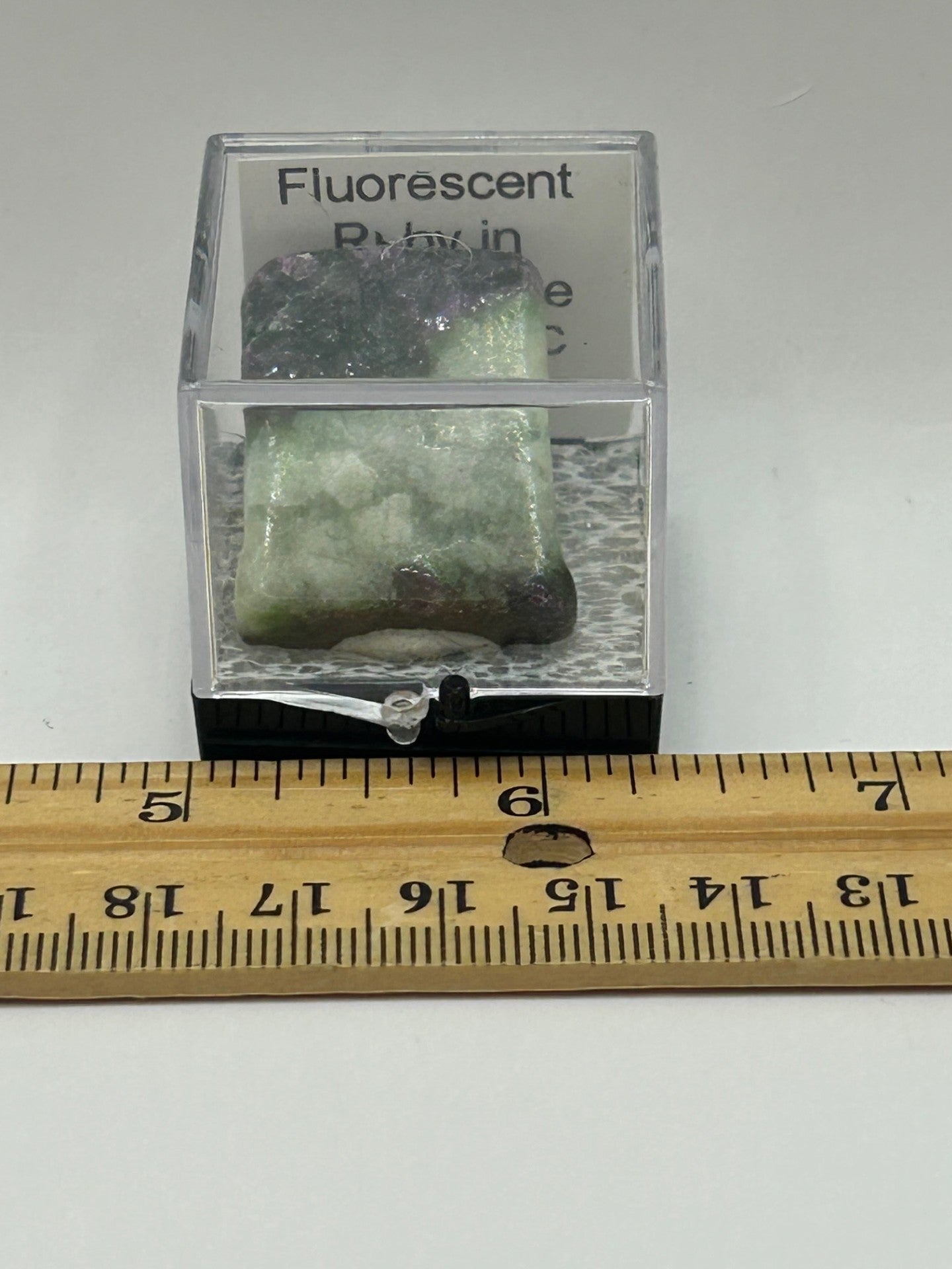 Fluorescent Ruby in Smaragdite