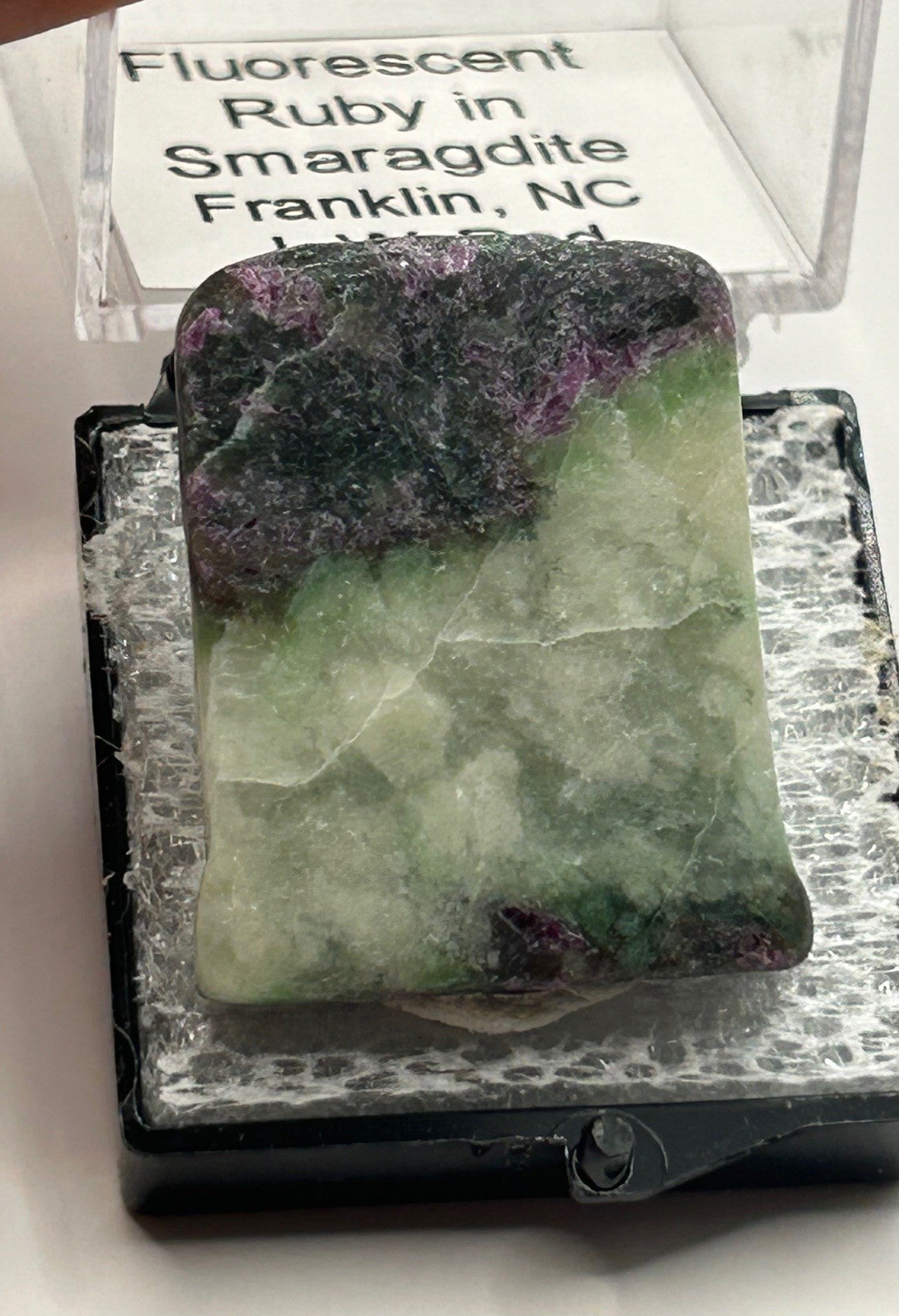 Fluorescent Ruby in Smaragdite