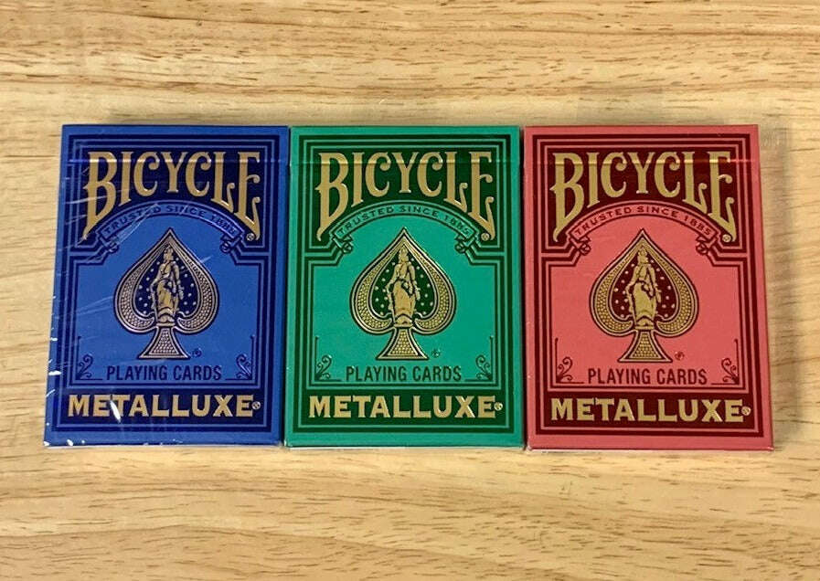 PlayingCardDecks.com-Metalluxe Bicycle Playing Cards: 3 Deck Set