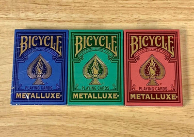 PlayingCardDecks.com-Metalluxe Bicycle Playing Cards: 3 Deck Set